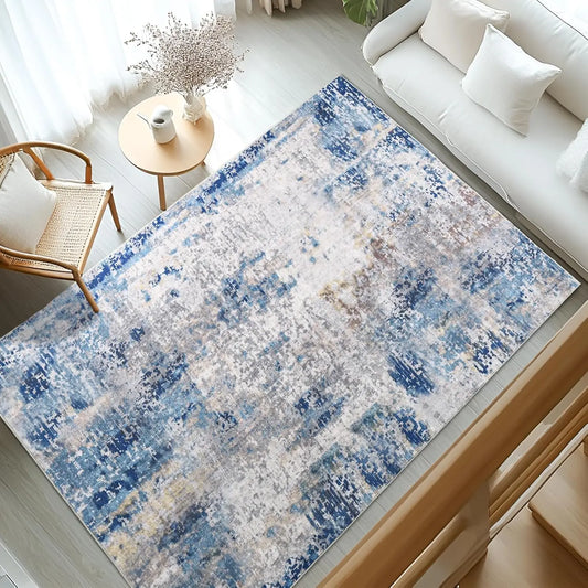 Large Modern Abstract Living Room Area Rugs, Machine Washable