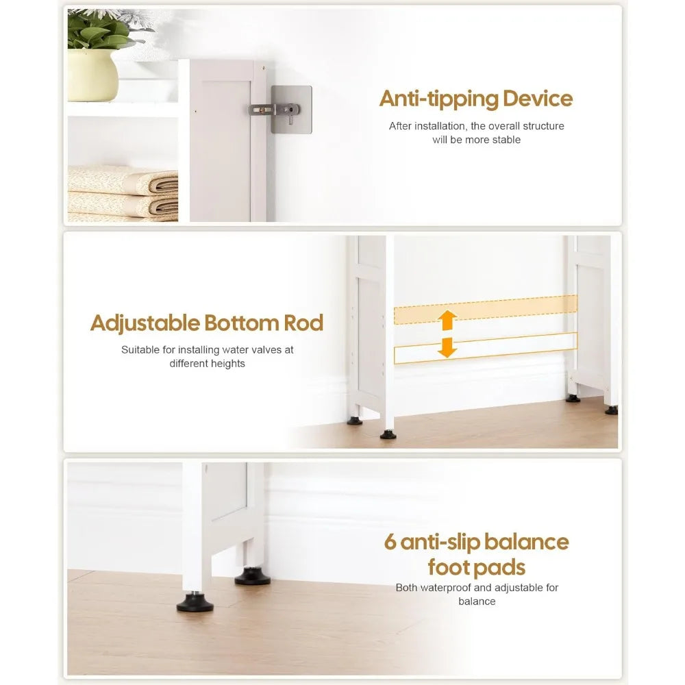 Over The Toilet Cabinet with Acrylic Door Panel and Space Saver Shelf