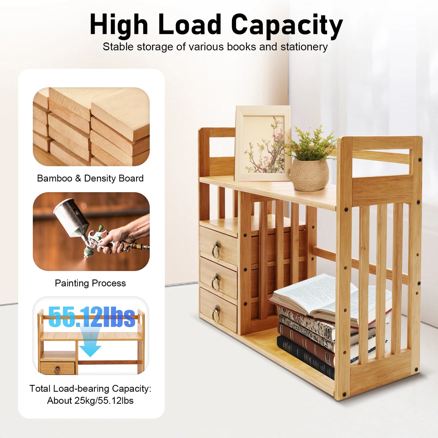 Desktop Organizer Wood with Drawers