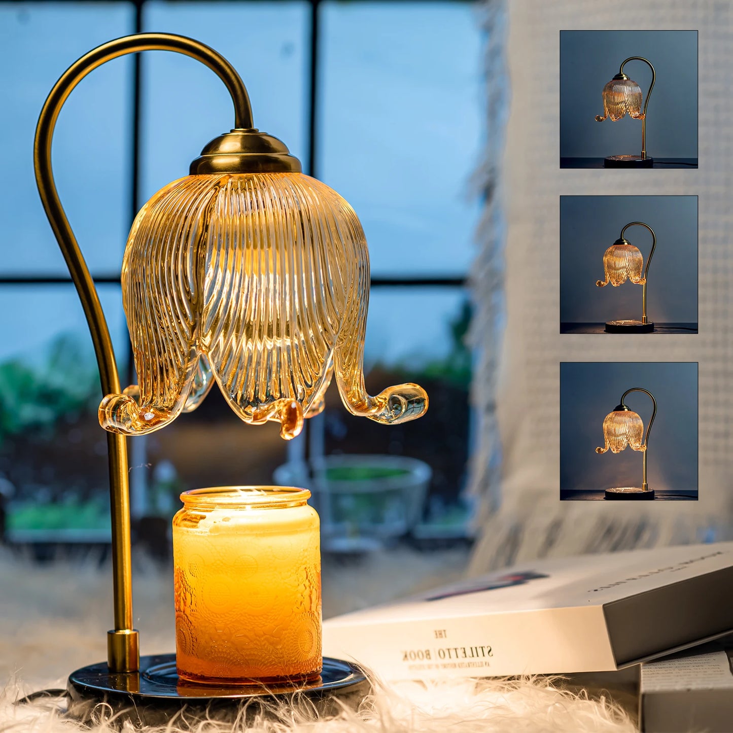 French Retro Tulip Flower Warm Candle Lamp
