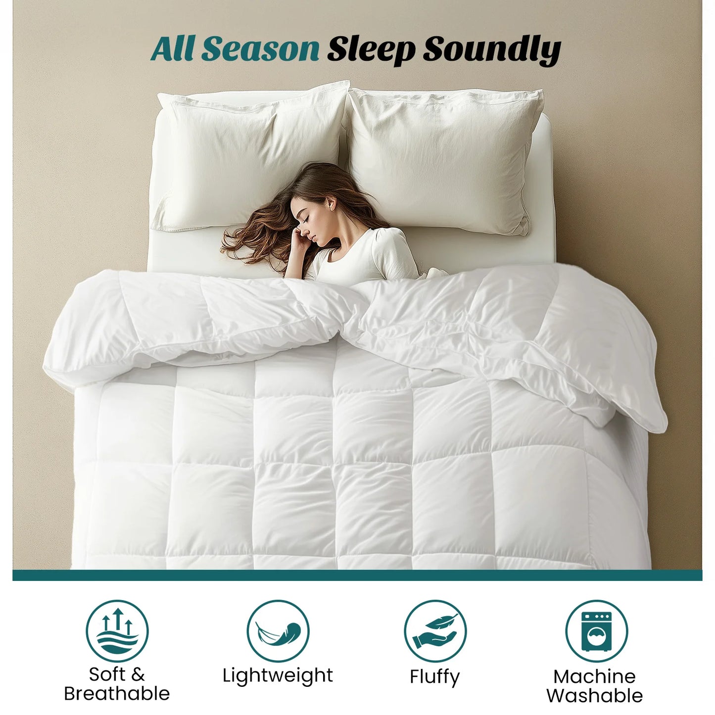 Comforter All Season with Corner Tabs Box Stitched Easy Washing 