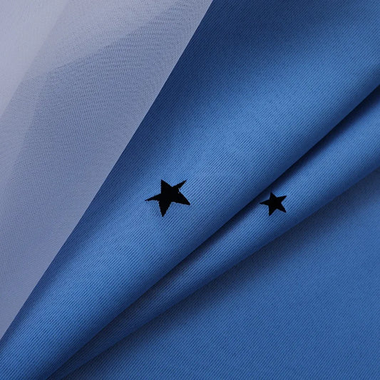 2 Panels Double Layer Blackout Curtains with Stars and Solid Colors
