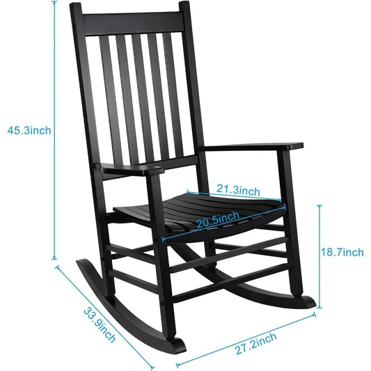 2 Wooden Rocking Chair Set with Side Table