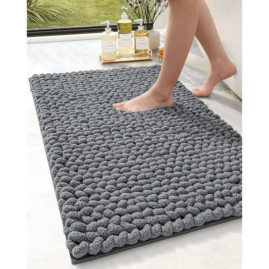 Plush Super Absorbent Chenille Bathroom Rug/ Non Slip