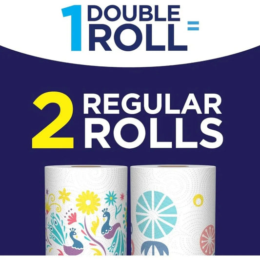 Paper Towels, Spirited Prints, 6 Double Rolls = 12 Regular Rolls