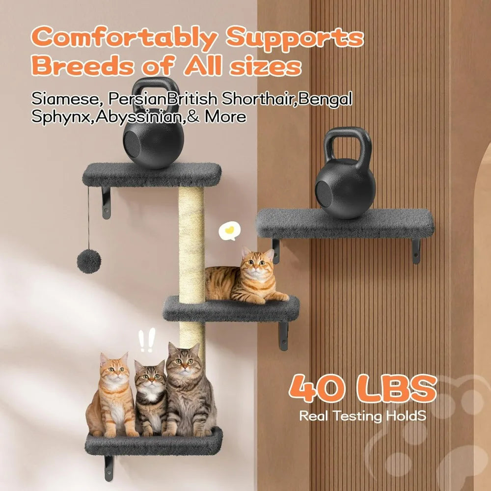 6 in 1 Pet Wall Furniture Set, Stable & Safe