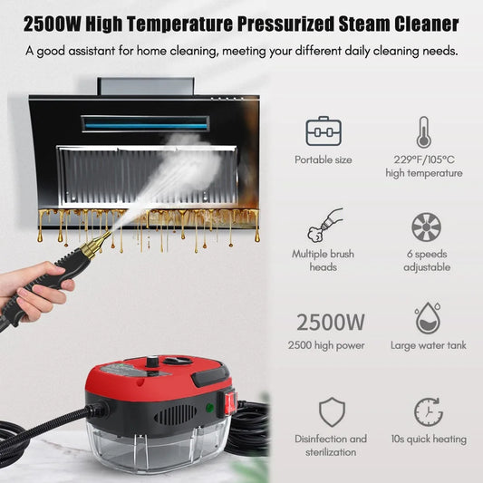 2500W Handheld High Temperature Pressurized Steam Cleaning Machine
