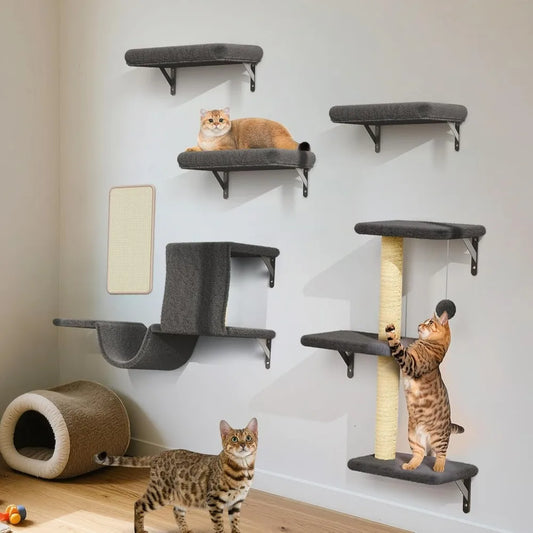 6 in 1 Pet Wall Furniture Set, Stable & Safe