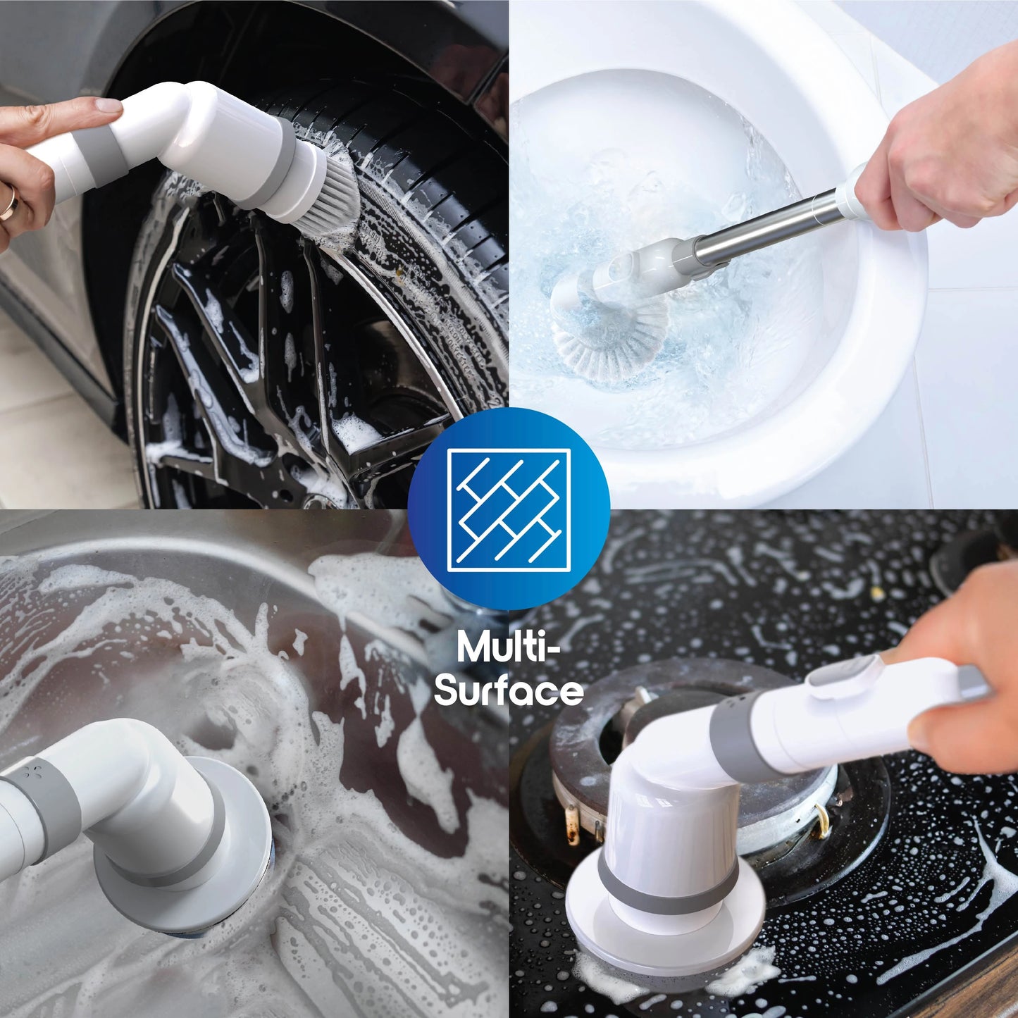 Electric/ Rechargeable/Multifunctional Spin Scrubber Brush