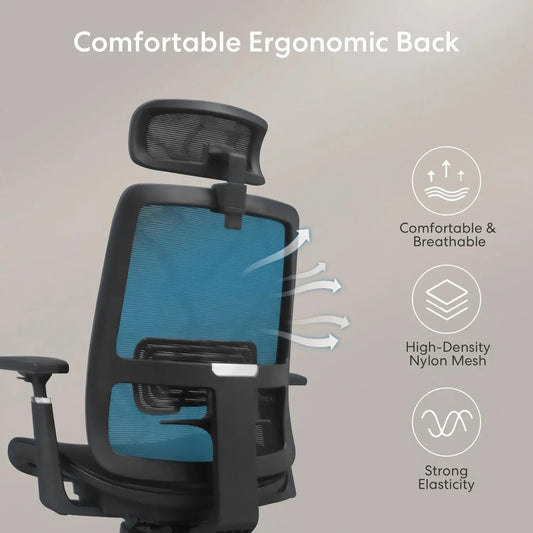 Ergonomic Office Chair, High Back Adjustable Swivel with Headrest & Lumbar Support