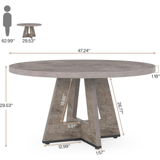 Rustic 47 Inch Round Dining Table