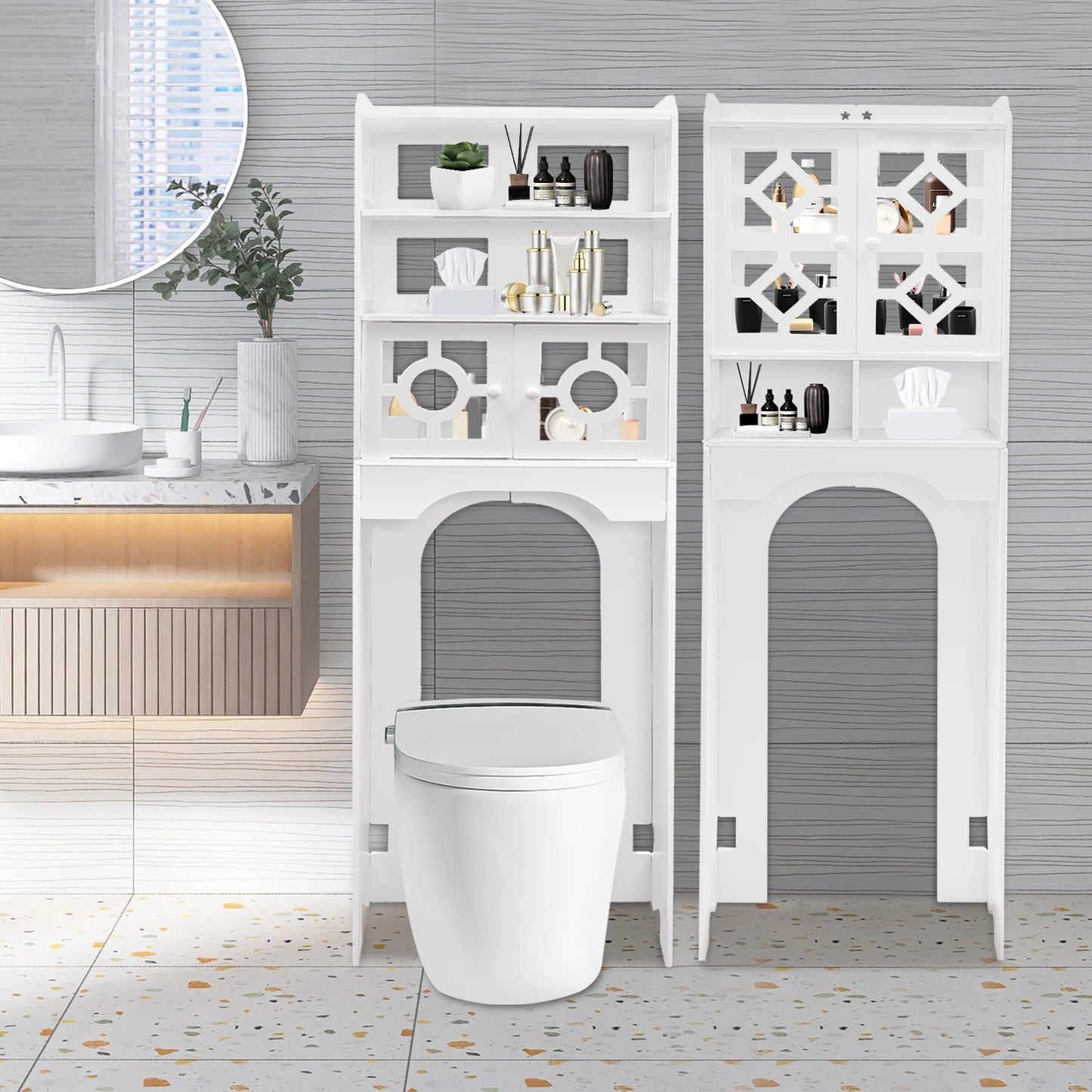 4 Tier Over The Toilet Organizer Waterproof /Easy to Install