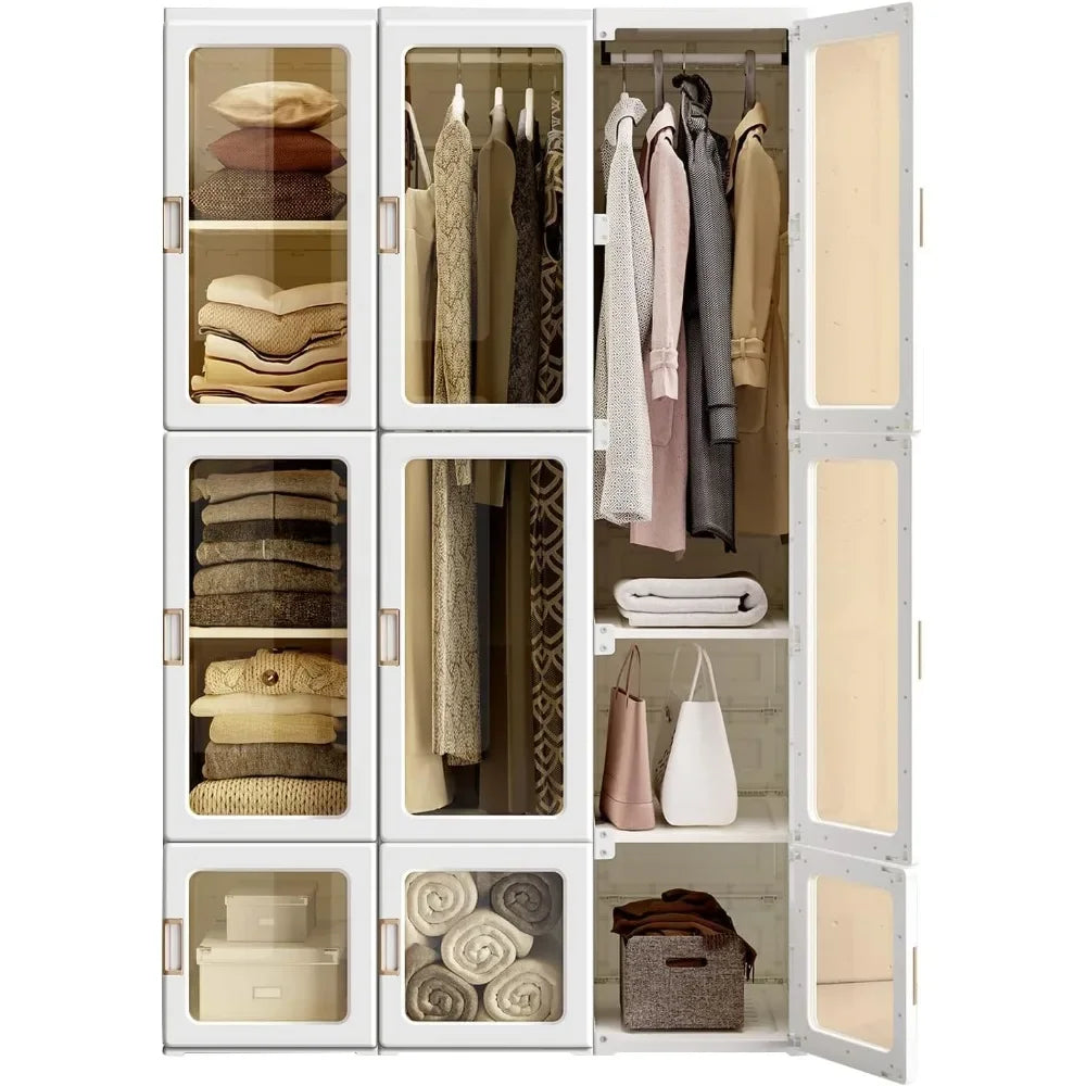 Plastic Portable Wardrobe Closet/ Organizer with Magnetic