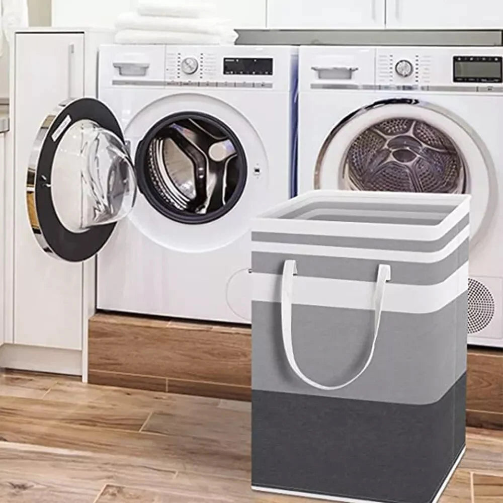 2pc Odorless Fabric Extra-Large Waterproof Laundry Hamper or Storage Bag with Extended Handles