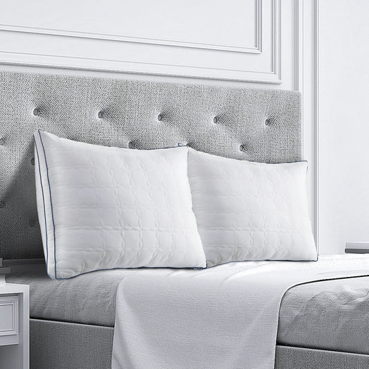 2 Pack Bed Pillows - Standard/Queen Size, Down Alternative Fill, White