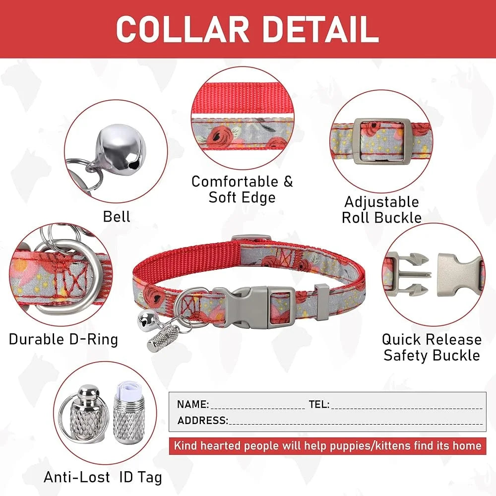 Adjustable Small Harness Collar And Leash Set