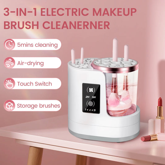 3 IN 1 Electric Cosmetic Brush Cleaner Machine With Dryer