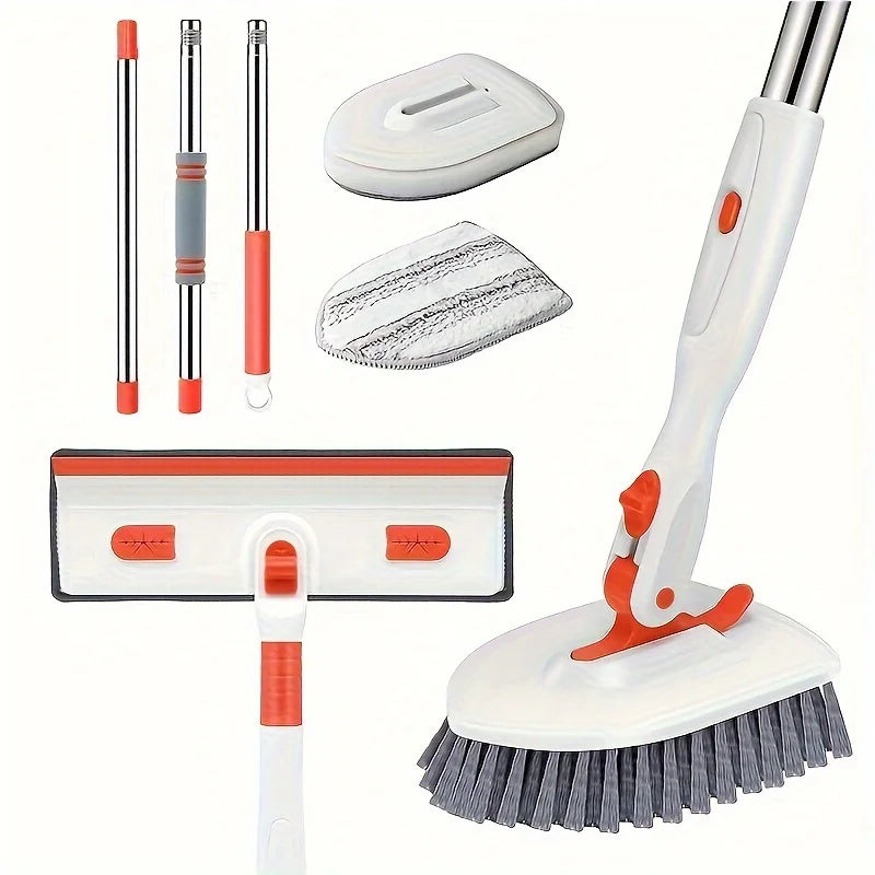 Bathroom Clearing Brush with 52 "Adjustable Handle and Replacement brushes