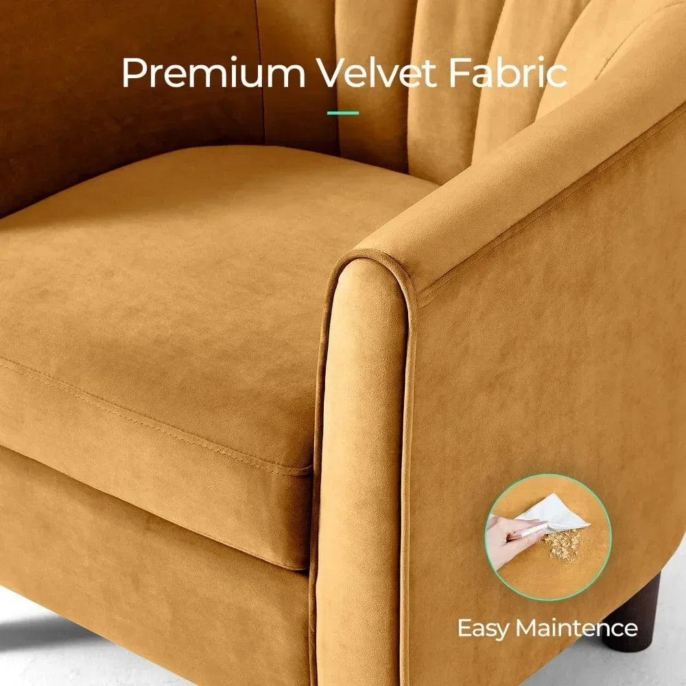 Modern Velvet Accent Barrel Armchair