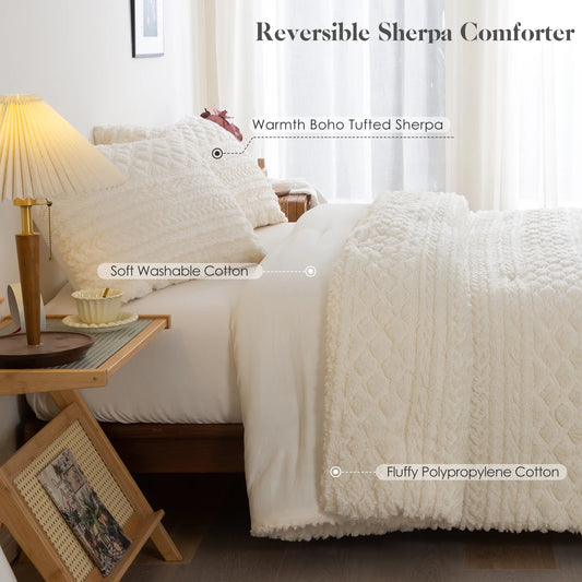 Plush Fleece Sherpa Cotton Fluffy Bed Down Comforter