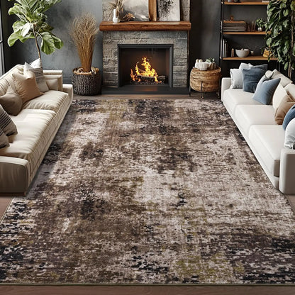Large Modern Abstract Living Room Area Rugs, Machine Washable