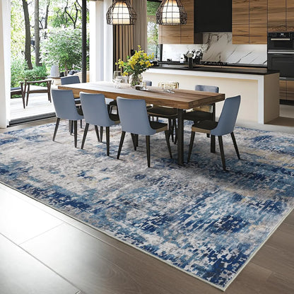 Large Modern Abstract Living Room Area Rugs, Machine Washable