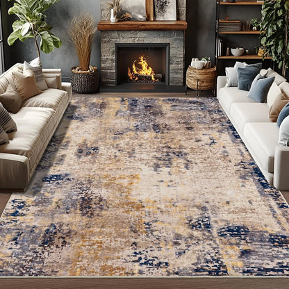 Large Modern Abstract Living Room Area Rugs, Machine Washable