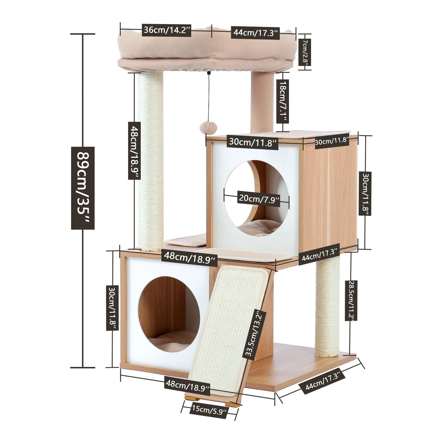 Unique Design Cat House/ Scratcher and toys