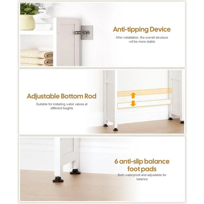 Over The Toilet Cabinet with Acrylic Door Panel and Space Saver Shelf