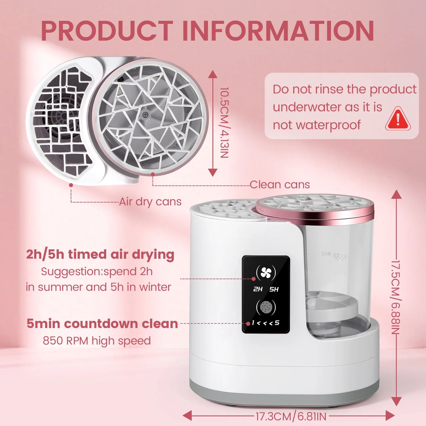 3 IN 1 Electric Cosmetic Brush Cleaner Machine With Dryer