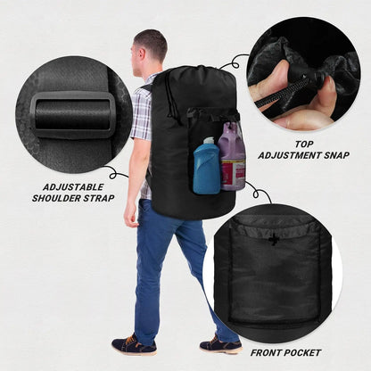 Laundry Bag/Backpack with Shoulder Straps and Mesh Pockett,