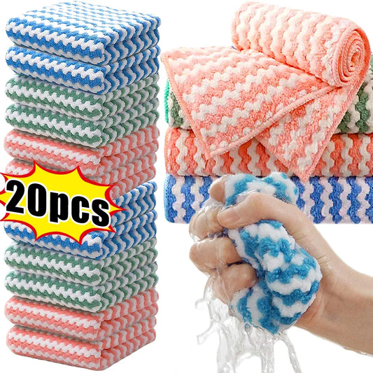 Microfiber Velvet Thickened Dishcloths High Absorbent Wipe Towels