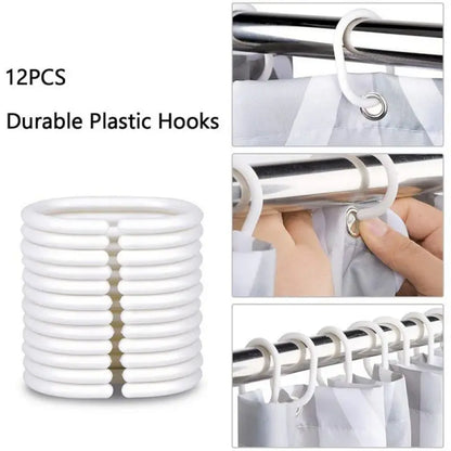 4pcs Set Shower Curtain, Non-Slip Rugs, Toilet Seat Cover Durable Waterproof Decor