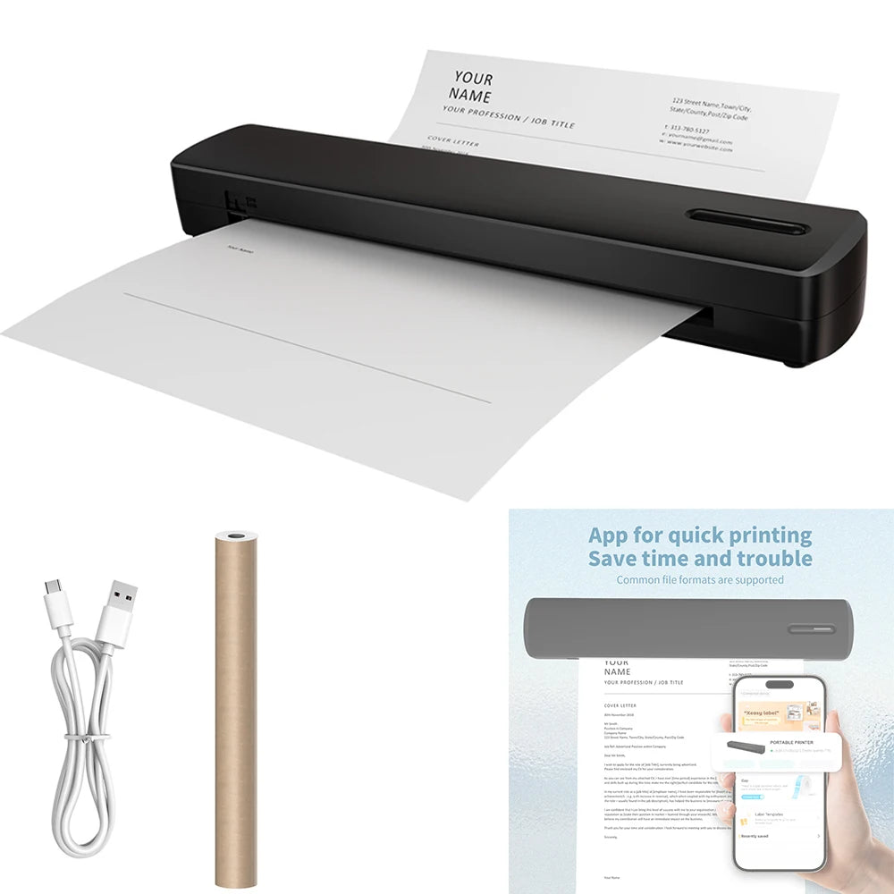Portable Printer Thermal Wireless Compatible Android /Windows/Mac/IOS