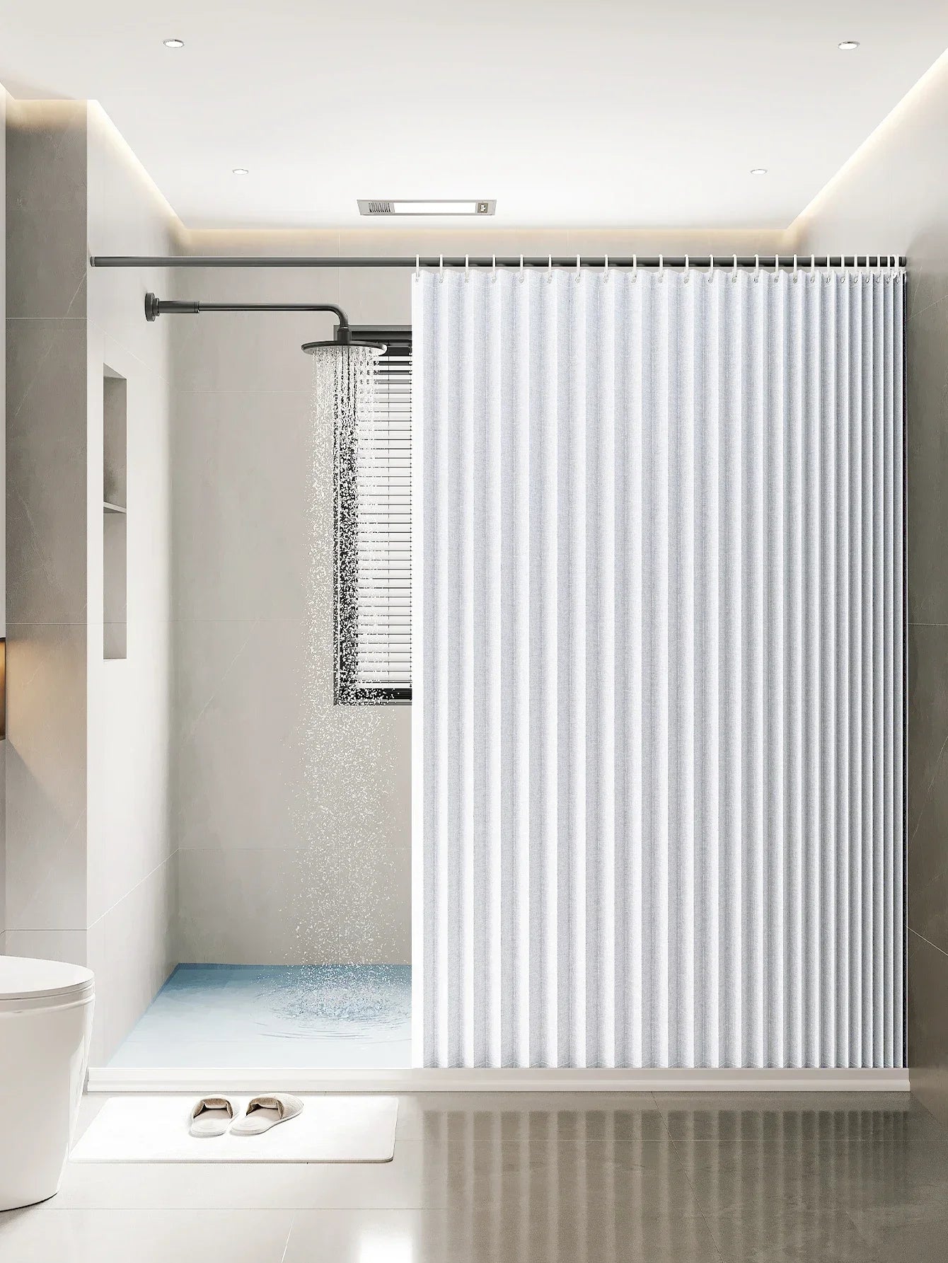 1PC folding shower curtains