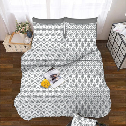 Full Bed Sheet Set Microfiber Cooling Technology Gray Texture