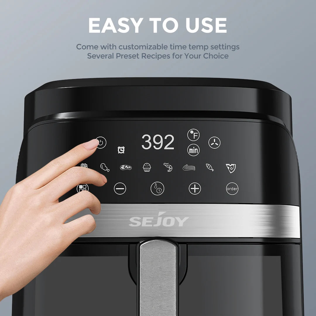 6 Quarts Large Capacity Electric Air Fryer 360°Baking