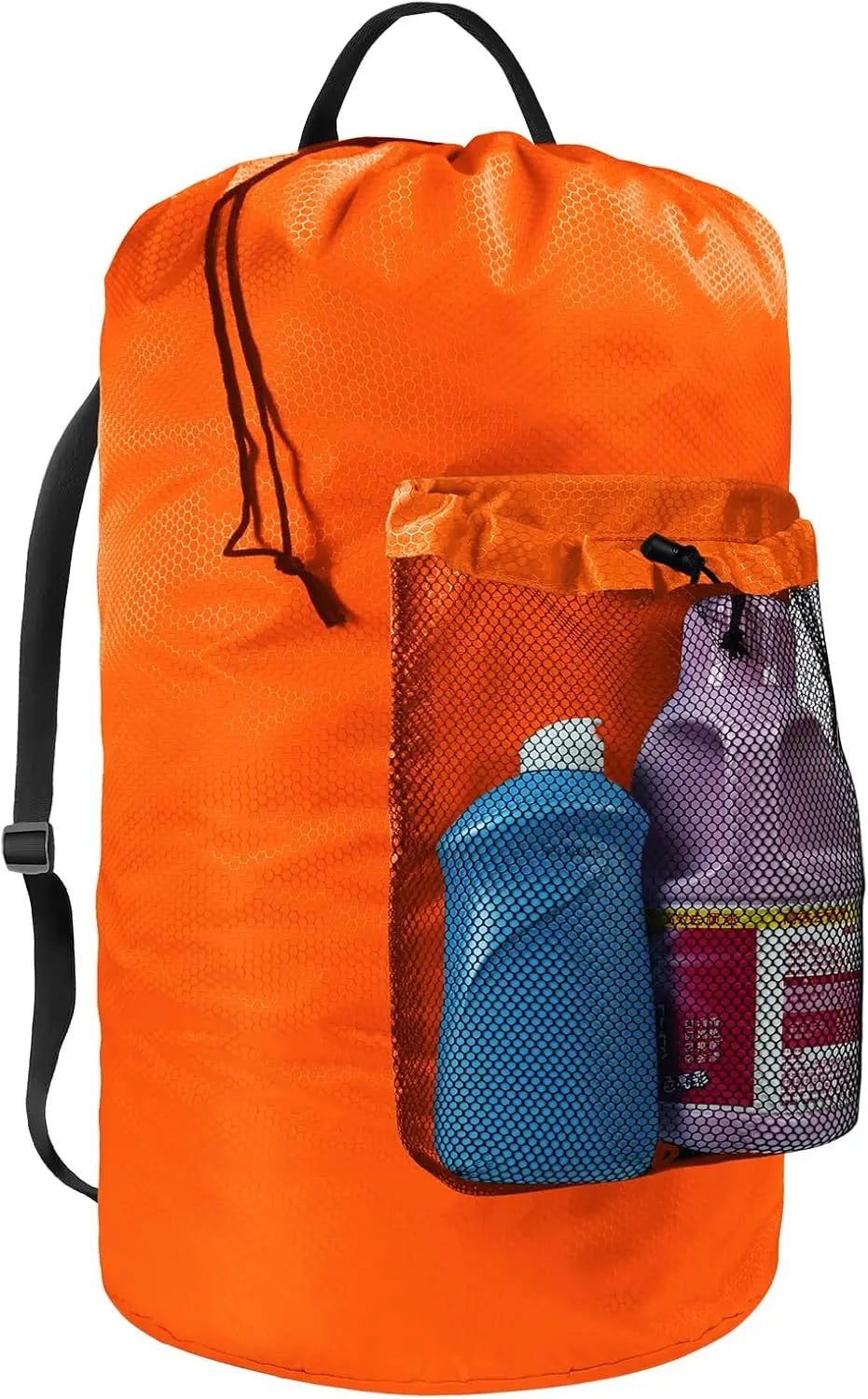 Laundry Bag/Backpack with Shoulder Straps and Mesh Pockett,