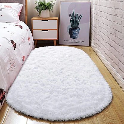 Oval Fluffy Ultra Soft Area Rugs