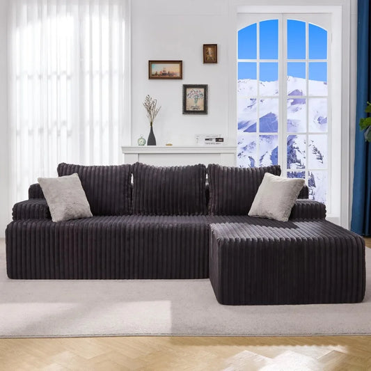 Modular L-Shaped 3-Seat Sectional Deep Seating Sofa