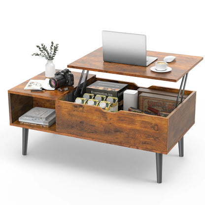Coffee Tables with Adjustable Storage Shelf Easy Lift and Lower