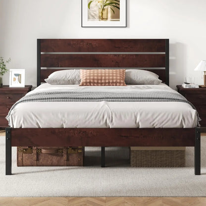 Metal Bed Frame with Headboard, Footboard, No Box Spring Needed | Easy Assembly