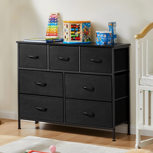 Dresser With 7 Fabric Drawers for Storage