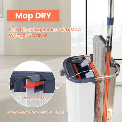 Floor Mop Bucket Separate Clean and Dirty Water