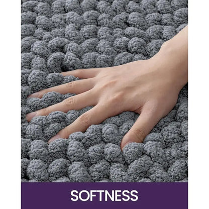 Plush Super Absorbent Chenille Bathroom Rug/ Non Slip