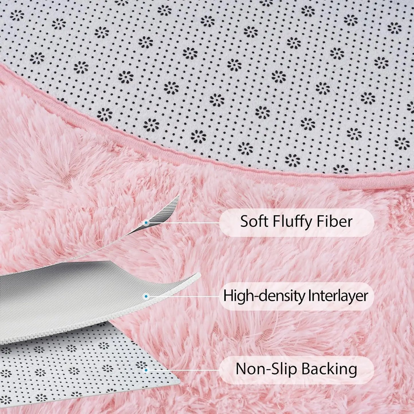 Oval Fluffy Ultra Soft Area Rugs