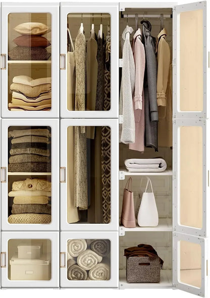 Plastic Portable Wardrobe Closet/ Organizer with Magnetic