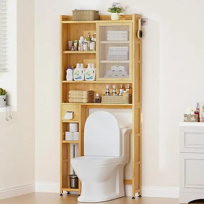 Over The Toilet Cabinet with Acrylic Door Panel and Space Saver Shelf