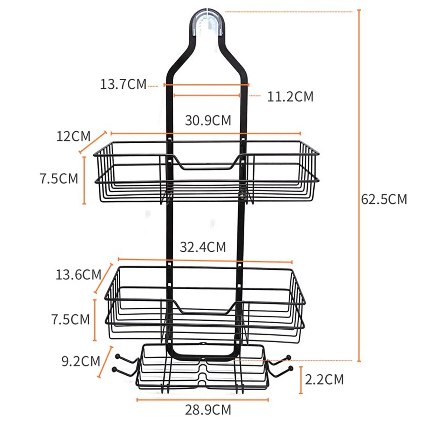 Hanging Over Shower Rack Large Capacity Design