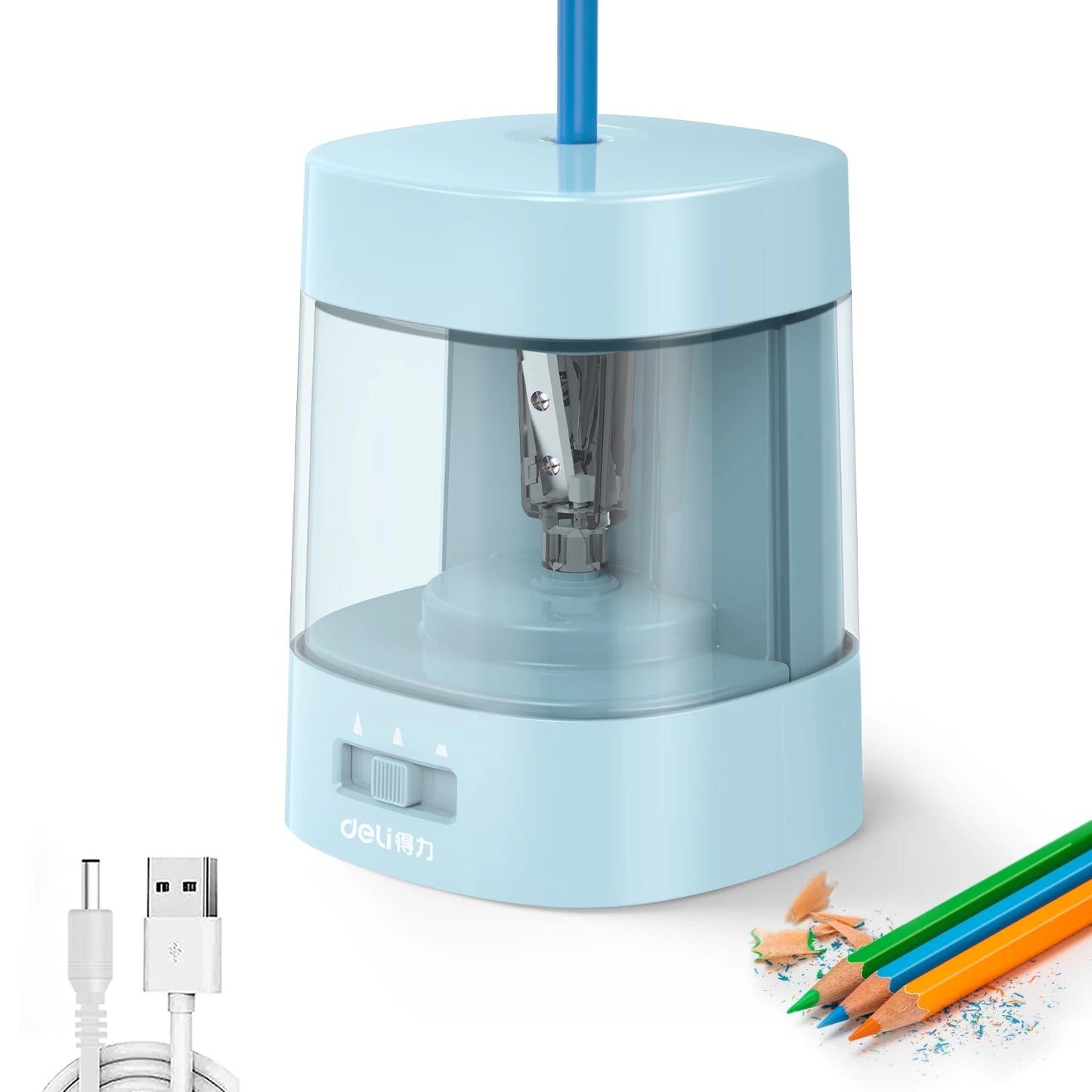 Adjustable Thickness Electric & Battery Operated Pencil Sharpener
